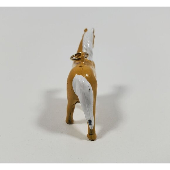 1" Miniature Horse Charm Necklace Keychain Palomino Vintage - Picture 5 of 14